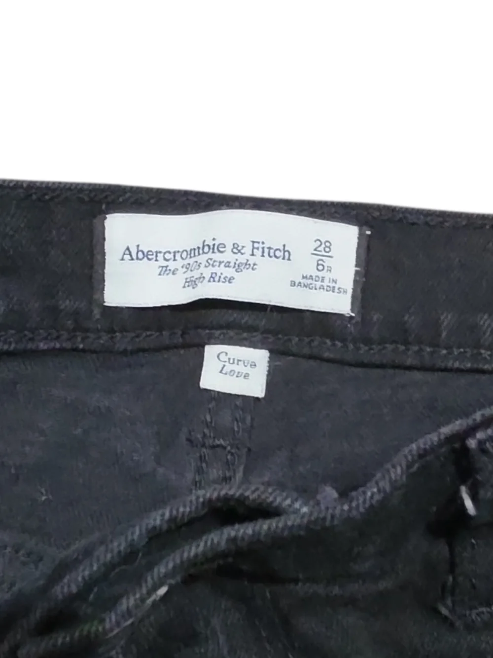 Abercrombie & Fitch Jeans The 90s Straight Ultra High Rise 6/28 Black Curve Love